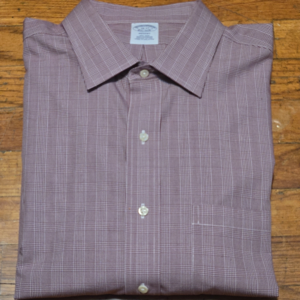 Brooks Brothers Regent Red Checkered Long Sleeve Dress Shirt-EUC- 18x37